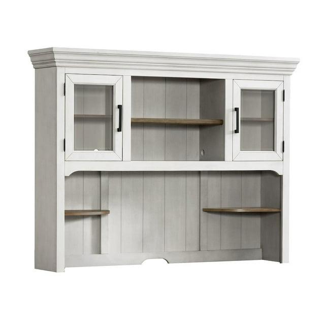 Intercon Furniture Drake Home Office 63x52" Wood Credenza Hutch in White/Oak
