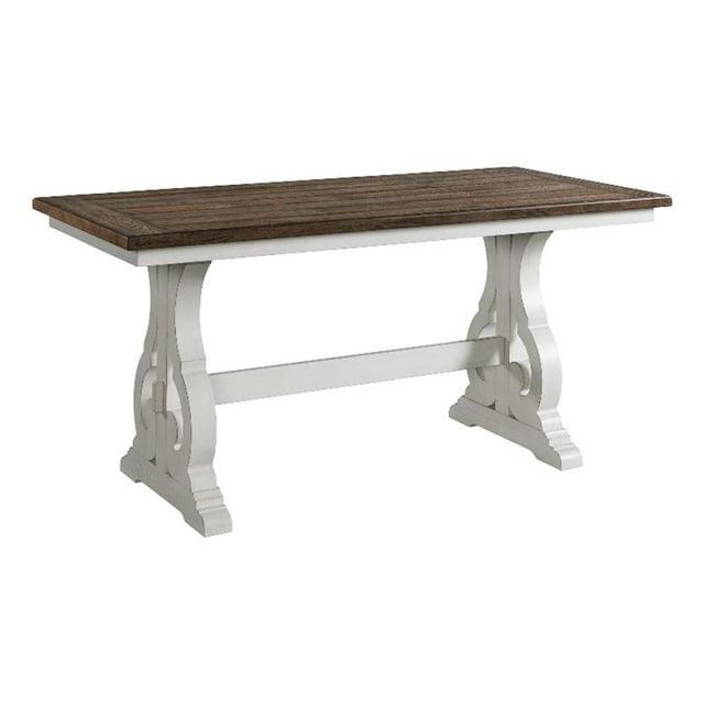 Intercon Table, 36x76 Counter Height in Rustic White & French Oak