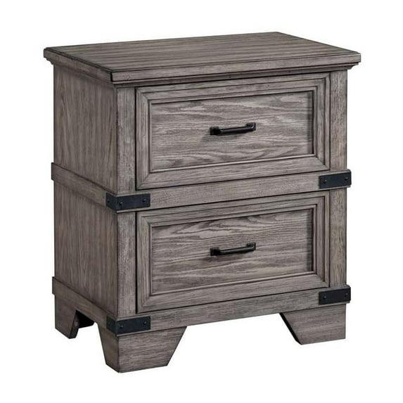 Intercon Furniture Forge Bedroom 2-Drawer Wood Nightstand in Steel Gray