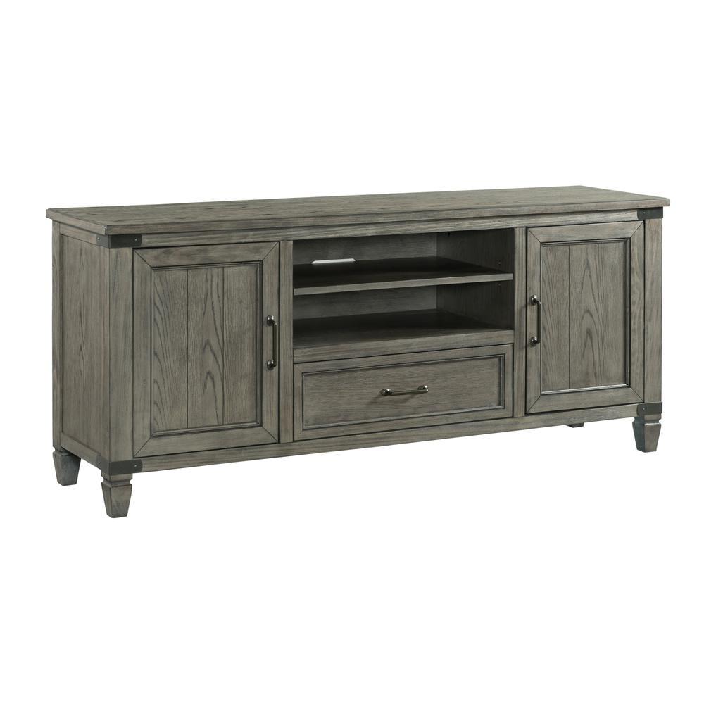 Intercon Furniture Foundry 70" Transitional Wood Veneer Media Console in Pewter