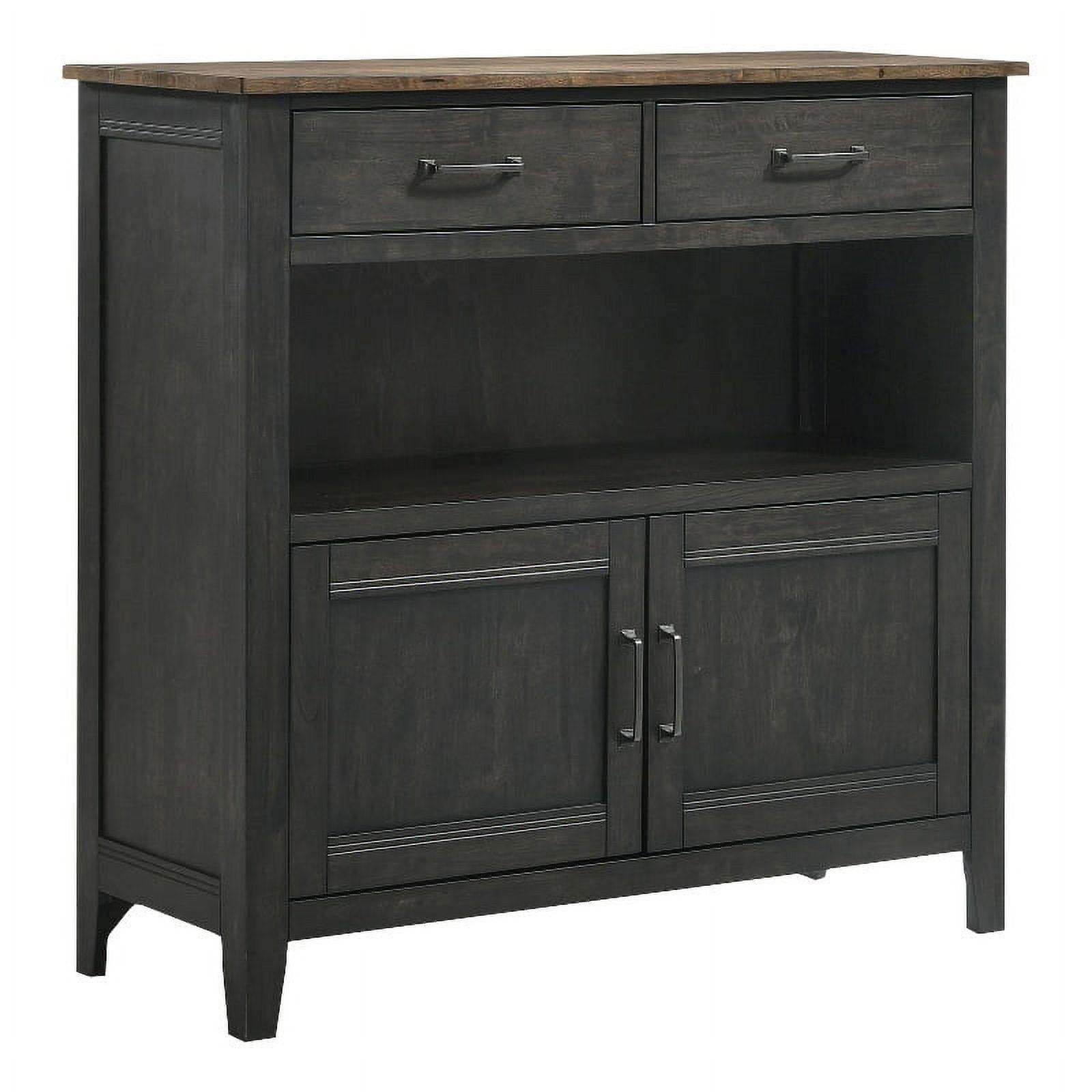 Harper Transitional 48'' Black/Brown Solid Wood Sideboard