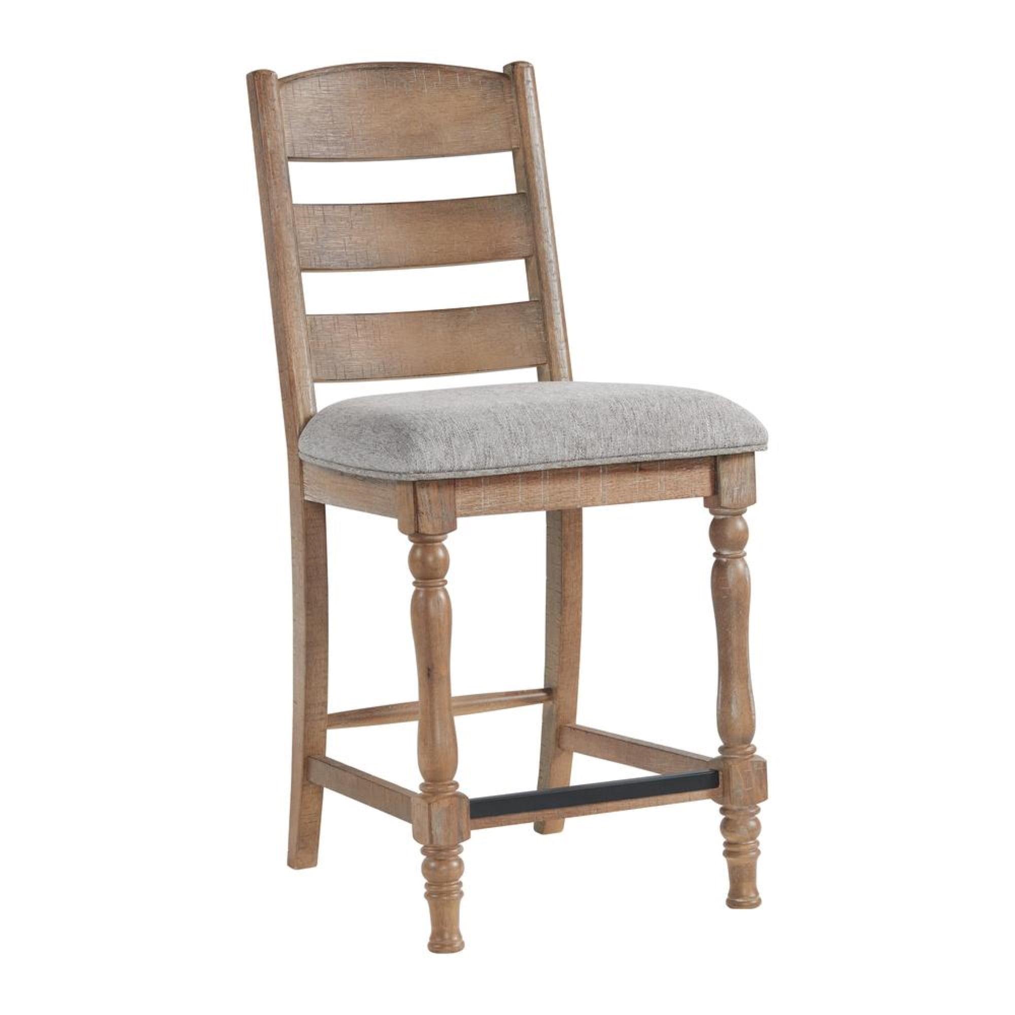 Highland Ladder Back Bar Stool with Cushion Seat, Sandwash