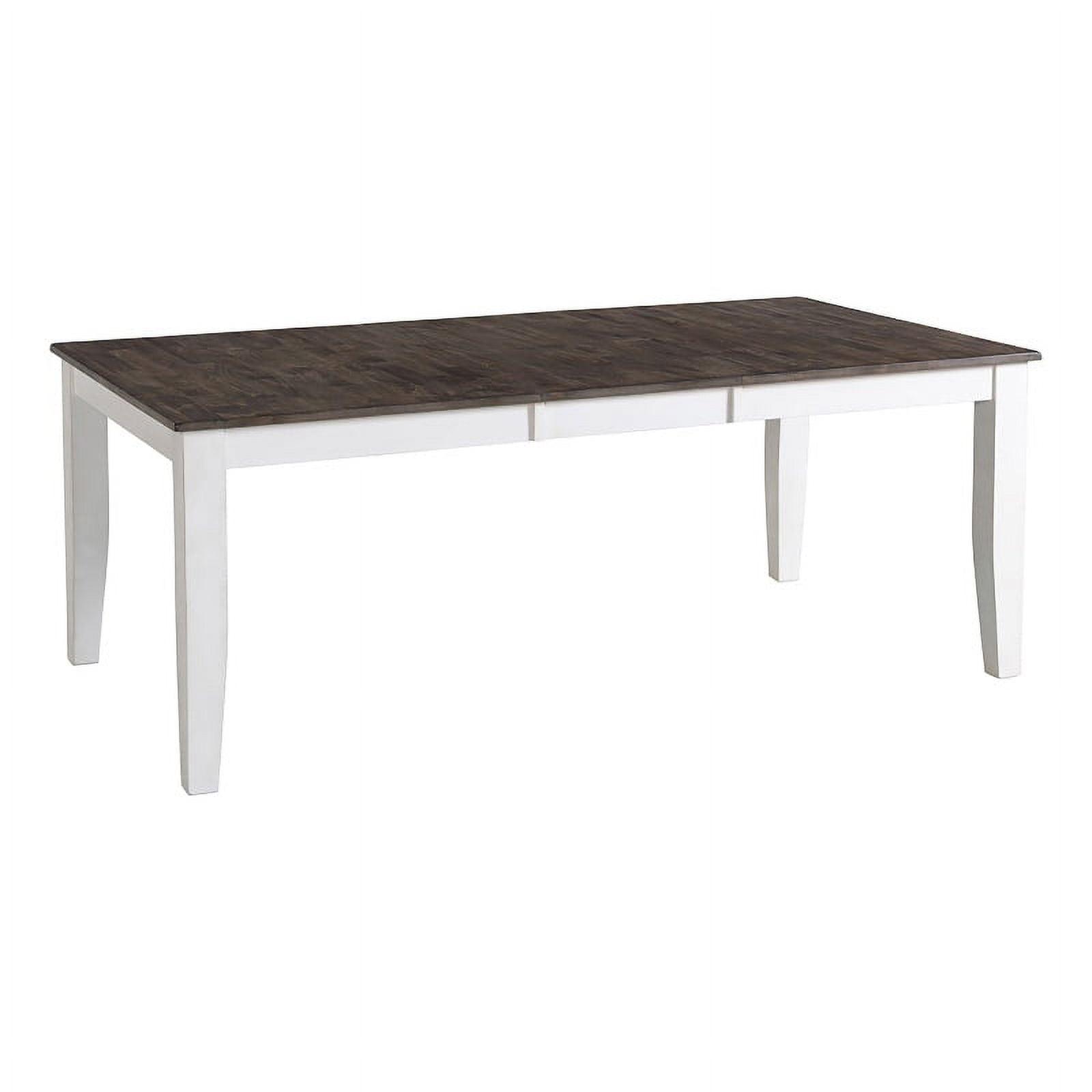 Kona Two-Toned Gray and White Extendable Solid Wood Dining Table