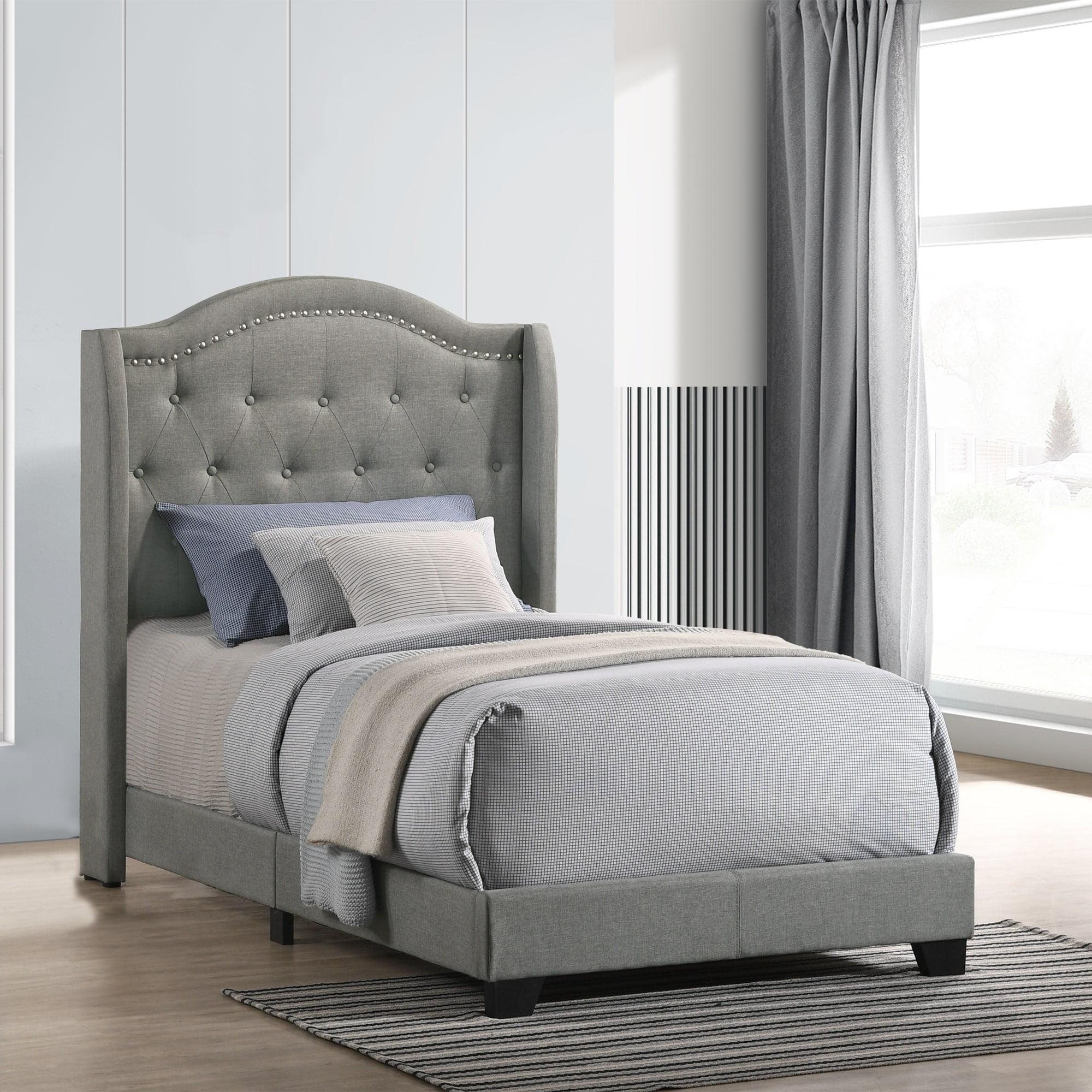 Intercon Furniture Rhyan Modern Fabric Twin Upholstered Bed in Rhyan Smoke Gray