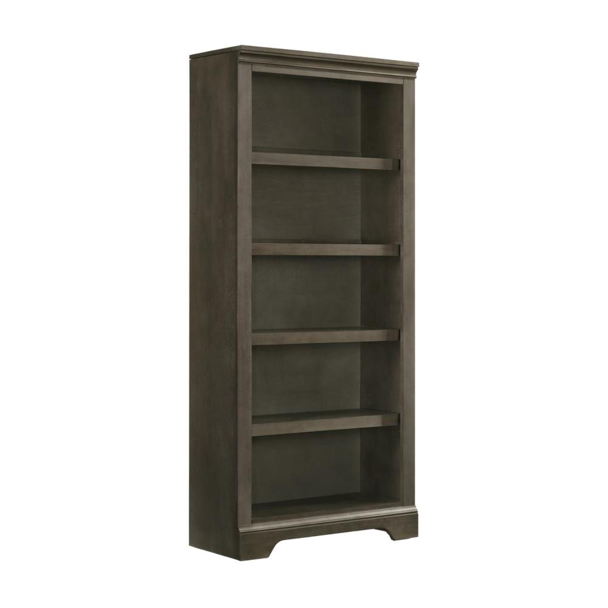 Gray Solid Wood Adjustable 72" Bunching Bookcase