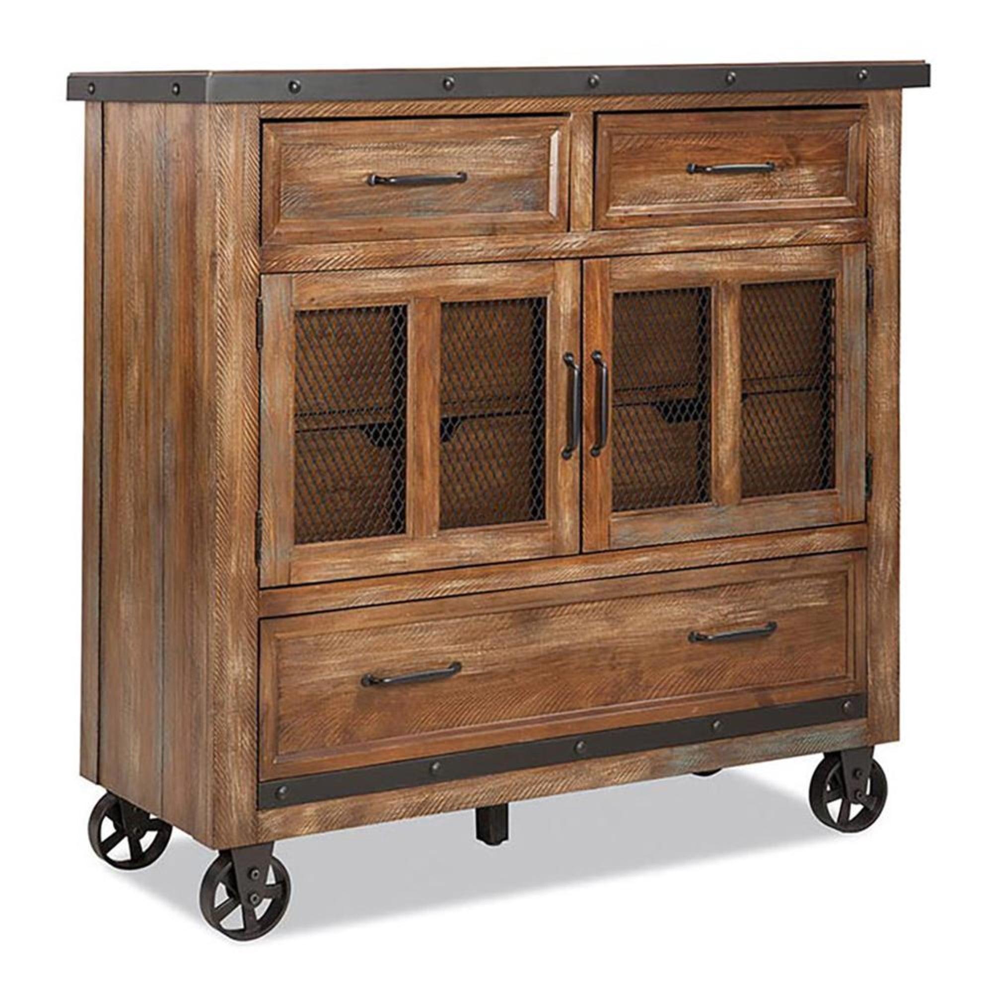 Canyon Brown Industrial 7-Drawer Media Chest with Casters