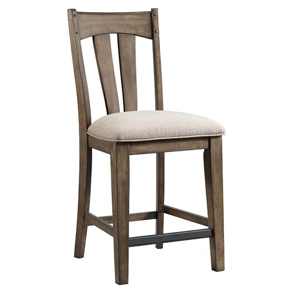 Whiskey River Gray Wood Splat Back Bar Stool Set