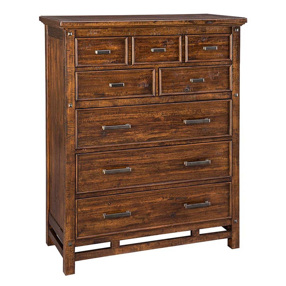 Intercon Furniture Wolf Creek Bedroom 6-Drawer Wood Chest in Brown