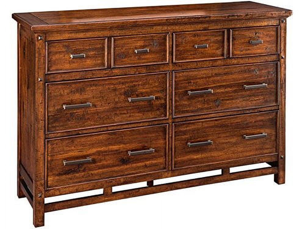 Rustic Vintage Acacia 63'' 6-Drawer Dresser with Cedar Lined Bottom