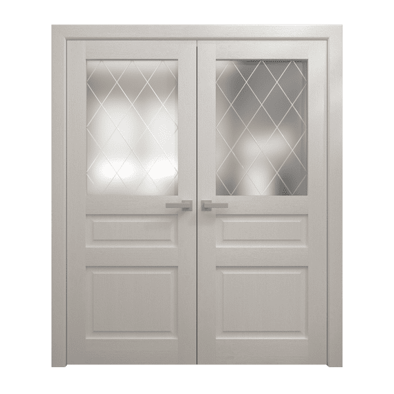 SARTODOORS Interior Solid French Double Doors | Ego 5011 | Wood Interior Solid Panel Frame | Closet Bedroom Modern Doors | Wayfair