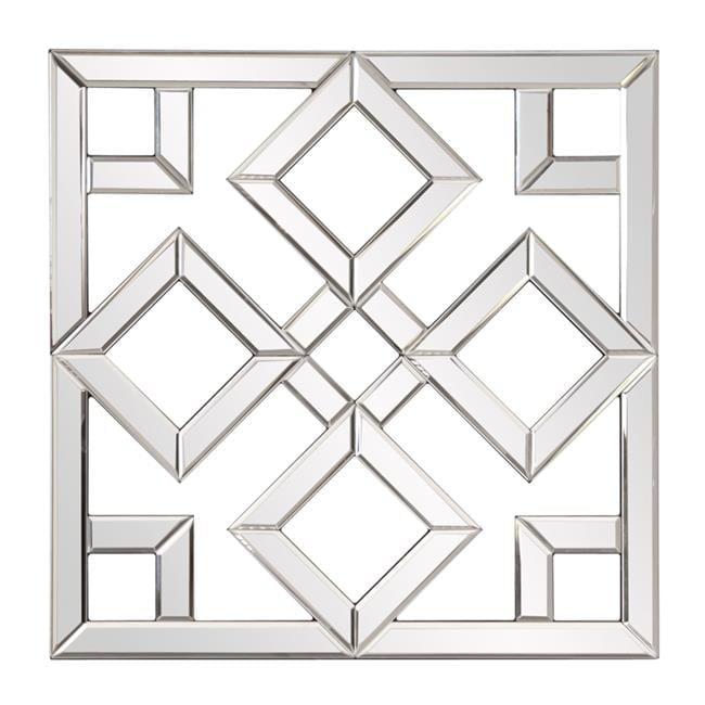 Howard Elliott 20"x20" Moira Decorative Accent Lattice Square Wall Mirror: Modern Style, Wood Frame, No Assembly Required