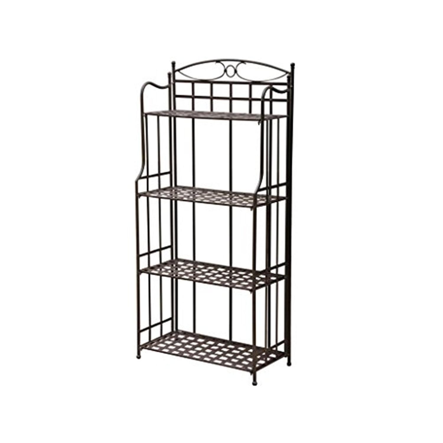 Santa Fe Matte Brown 4-Tier Iron Bakers Rack