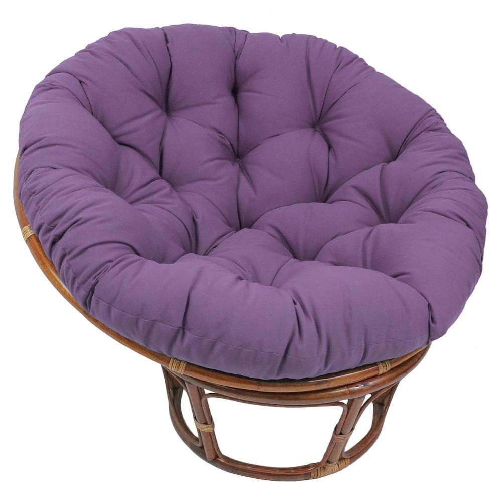 International Caravan 42-Inch Rattan Papasan Chair with Solid Twill Cushion