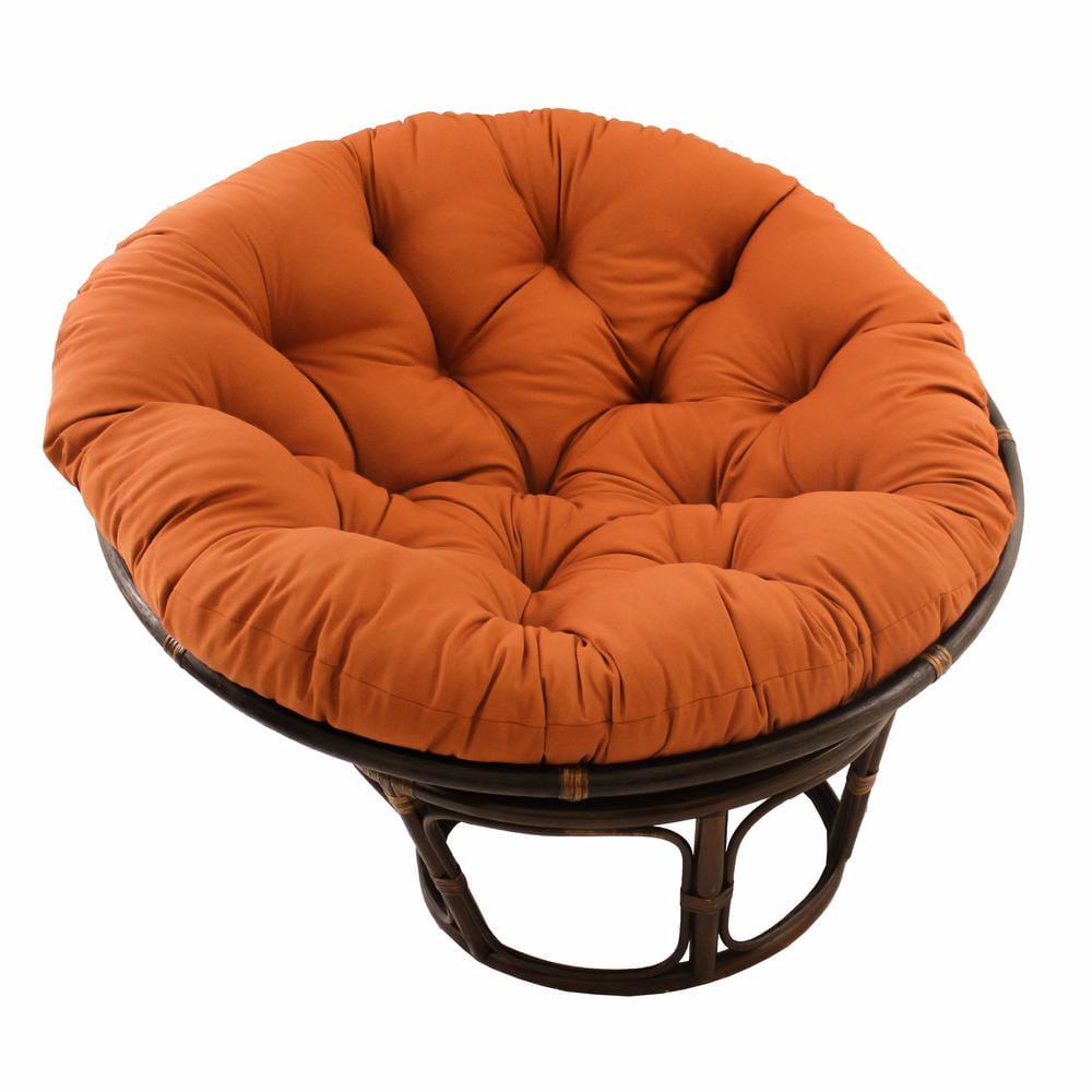 42" Rattan Papasan Chair with Solid Twill Cushion - International Caravan