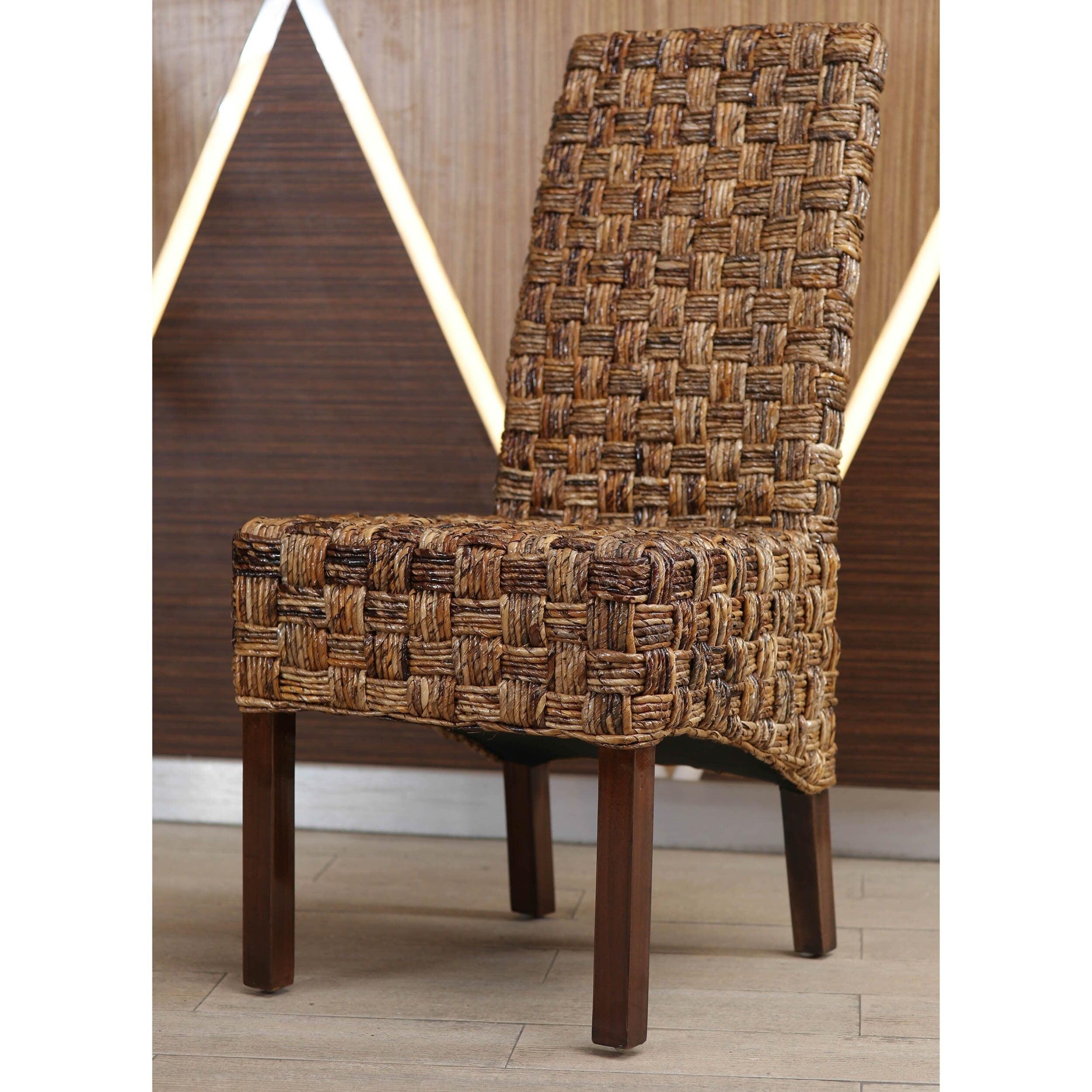 Victor Hand-Woven Abaca and Mahogany Side Chair