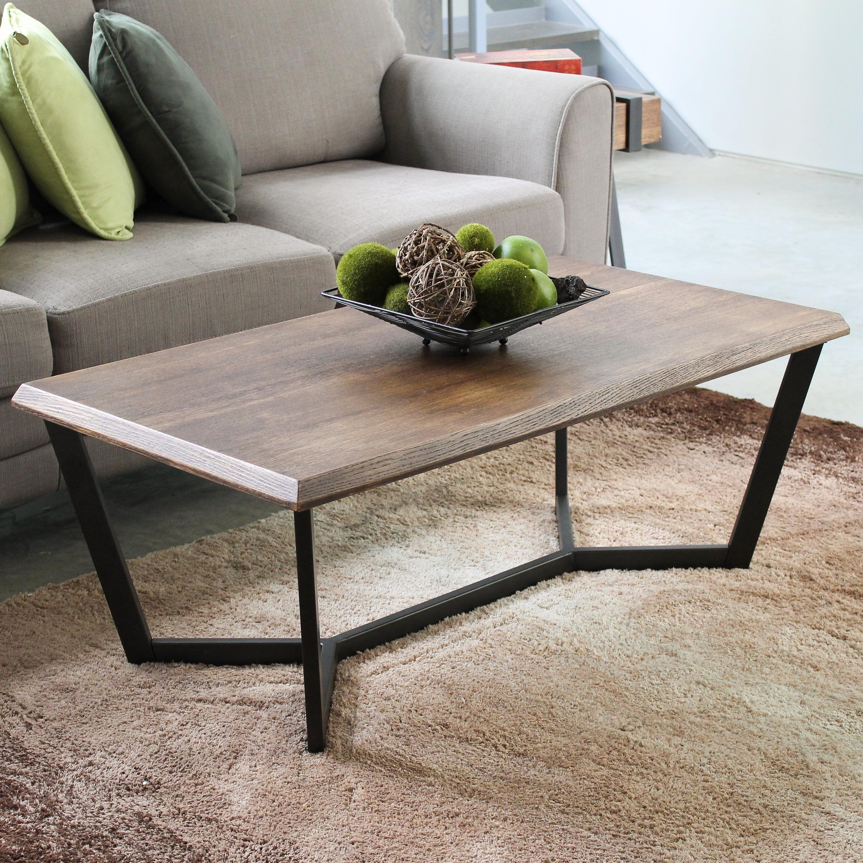 Sonoma Oak and Steel Rectangular Coffee Table, 24x43.5 Inches