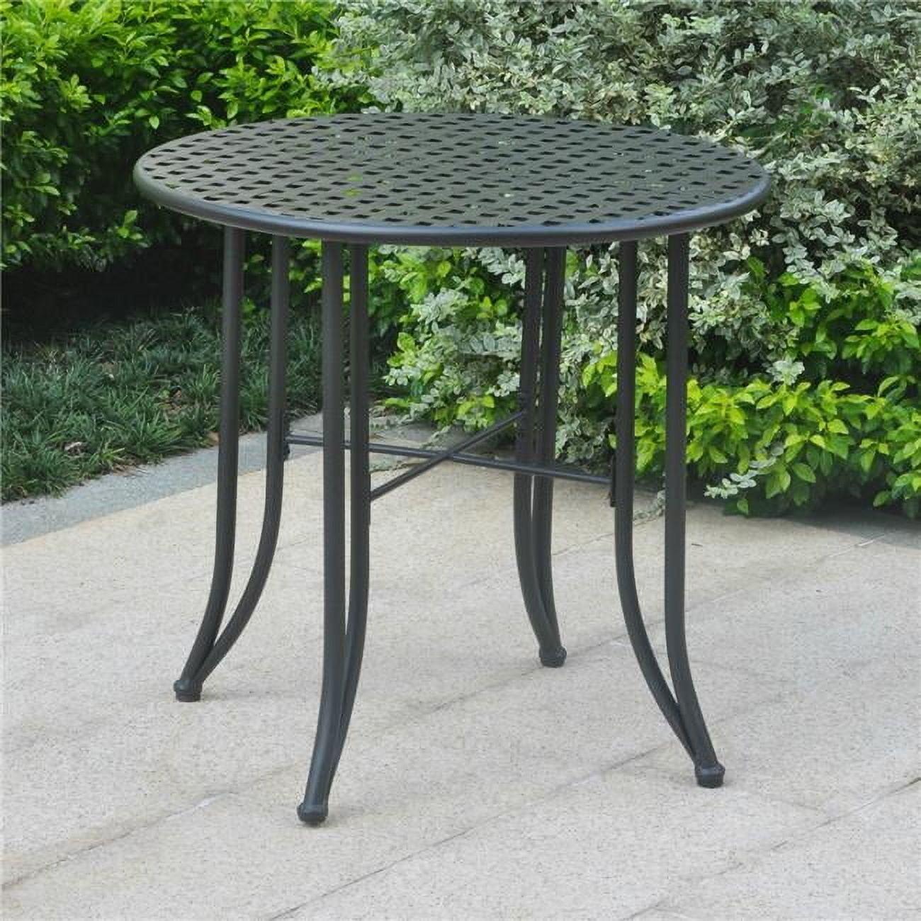 International Caravan  Mandalay Iron Patio Bistro Table - Antique Black