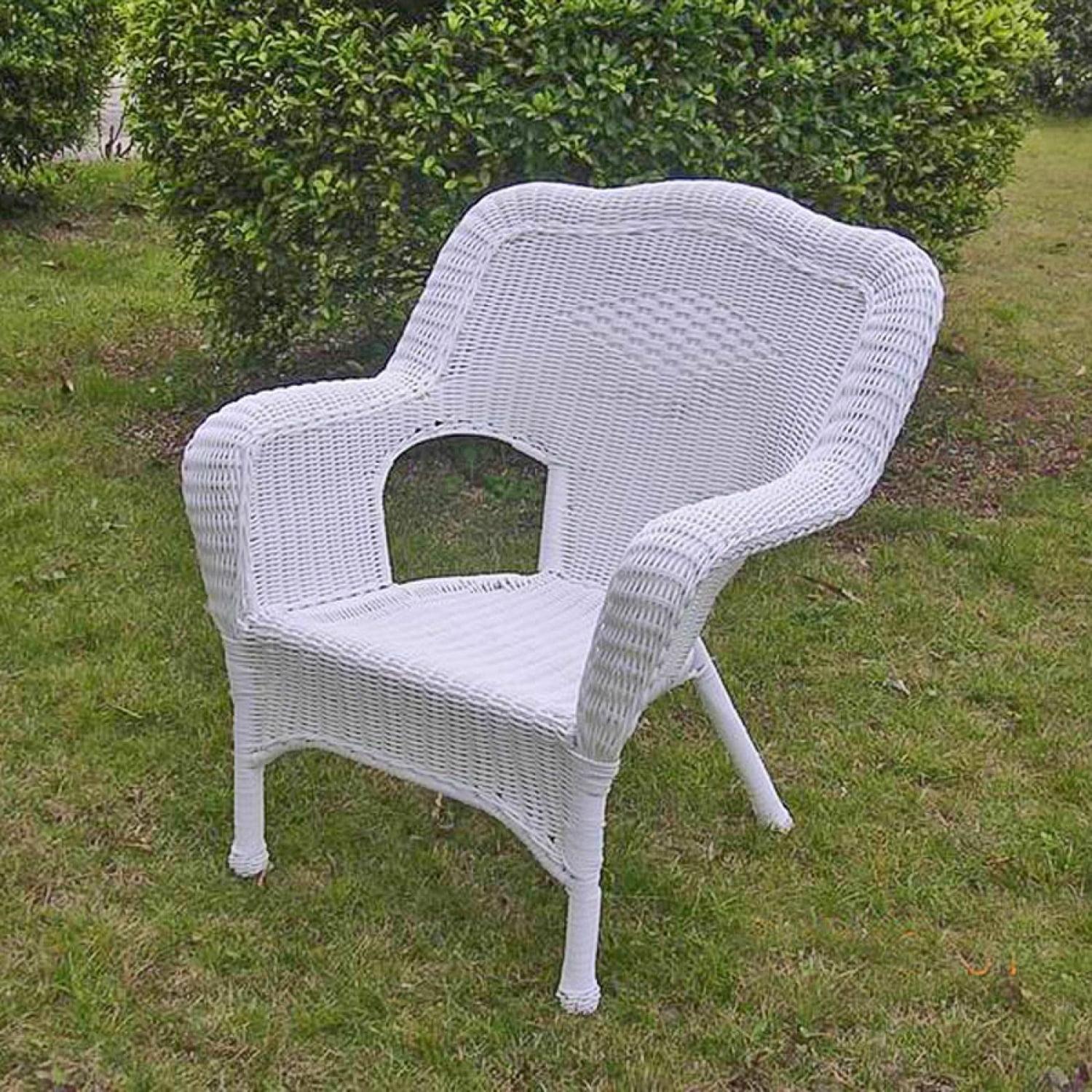 International Caravan Monaco Resin Patio Chair in White (Set of 2)