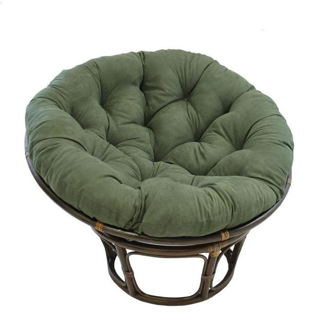 42" Rattan Papasan Chair with Micro Suede Cushion Hunter Green - International Caravan