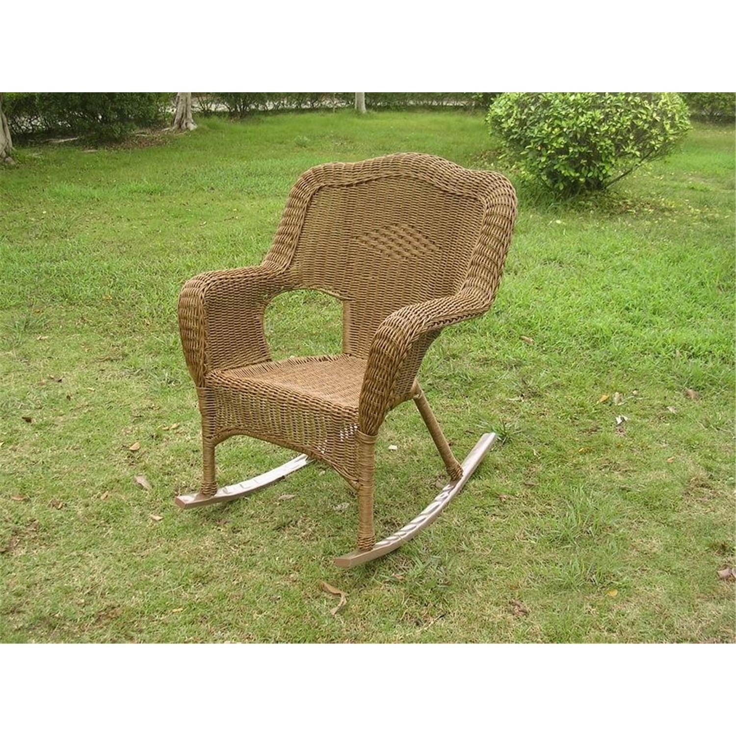 International Caravan Resin Wicker Camel Back Rocking Chairs pack 2-Color:Mocha