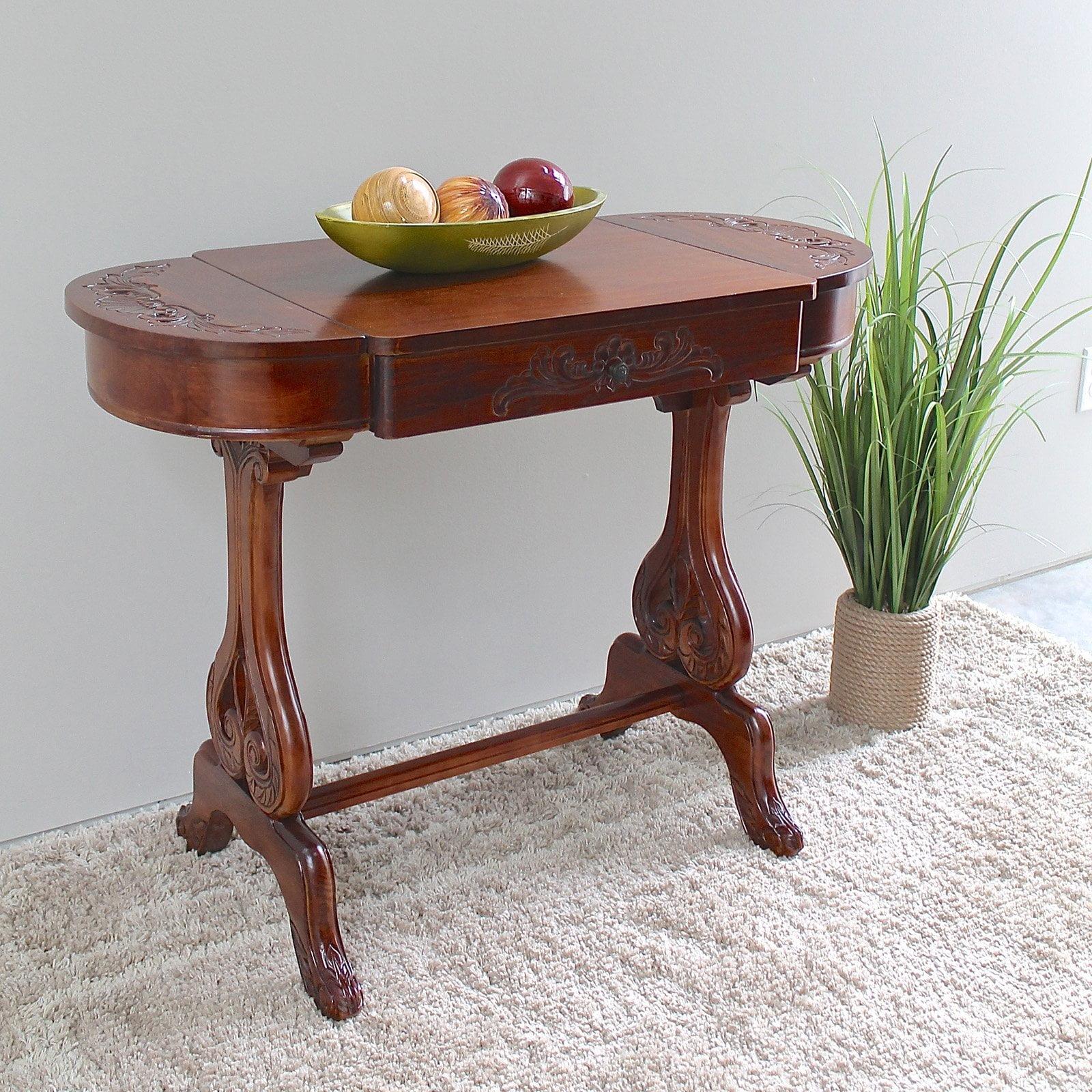 Victorian Queen Anne-Style Walnut Writing Desk with Drawers