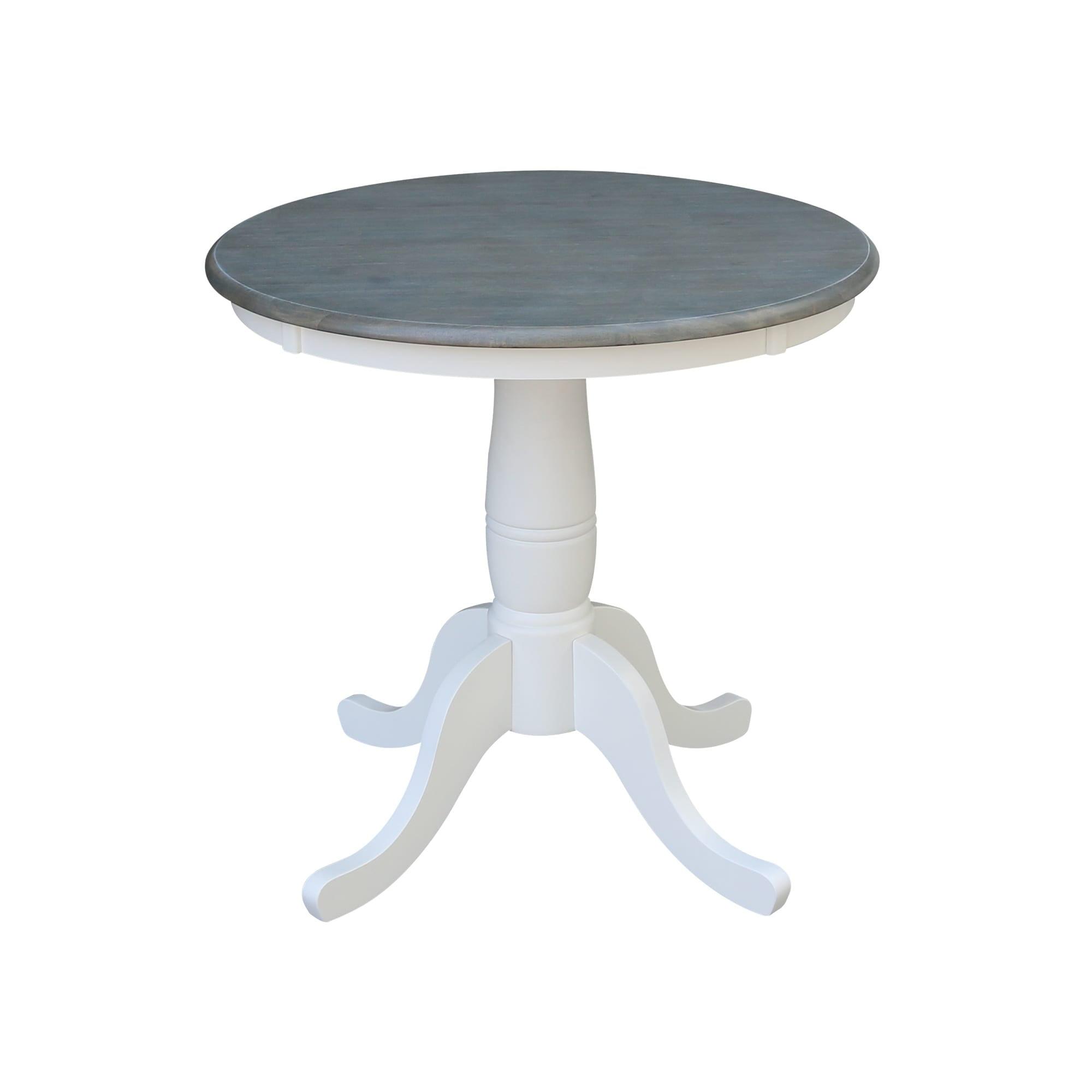 Ronin Round Pedestal Table White/Heather Gray - International Concepts