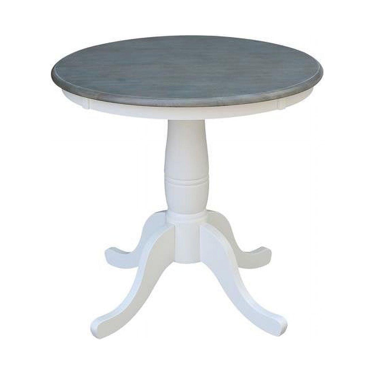 Ronin Round Pedestal Table White/Heather Gray - International Concepts