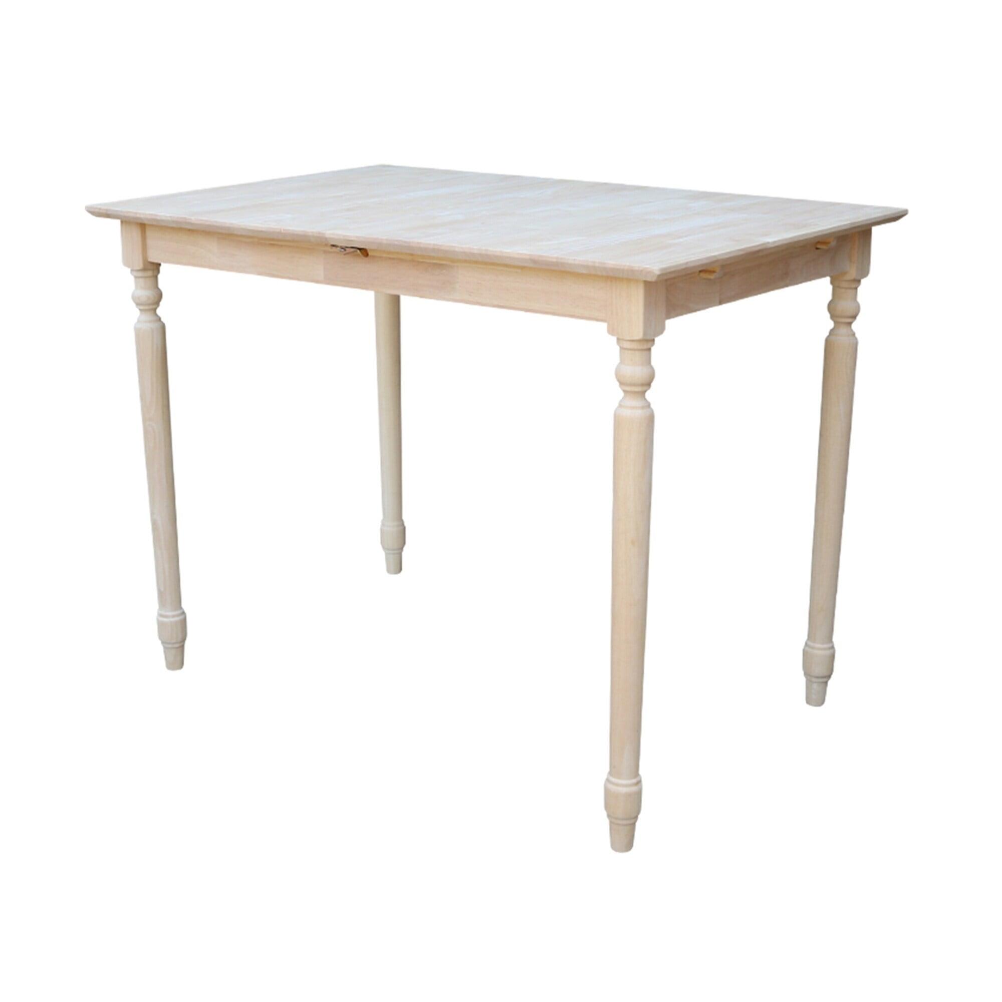 Rustic Solid Wood Extendable Counter Height Dining Table