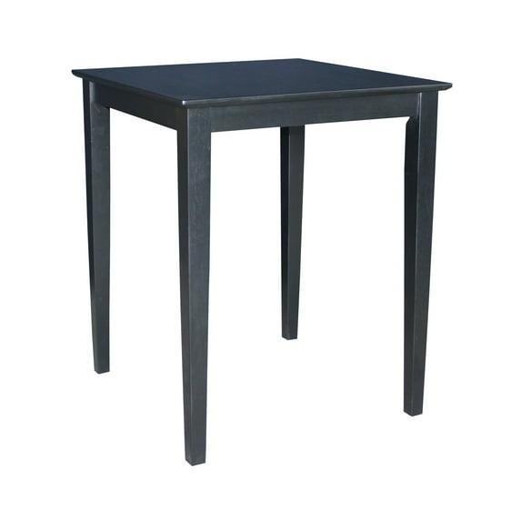 International Concepts Solid Wood Top Counter Height Table with Shaker Legs Black - International Concepts: Square, 36" High