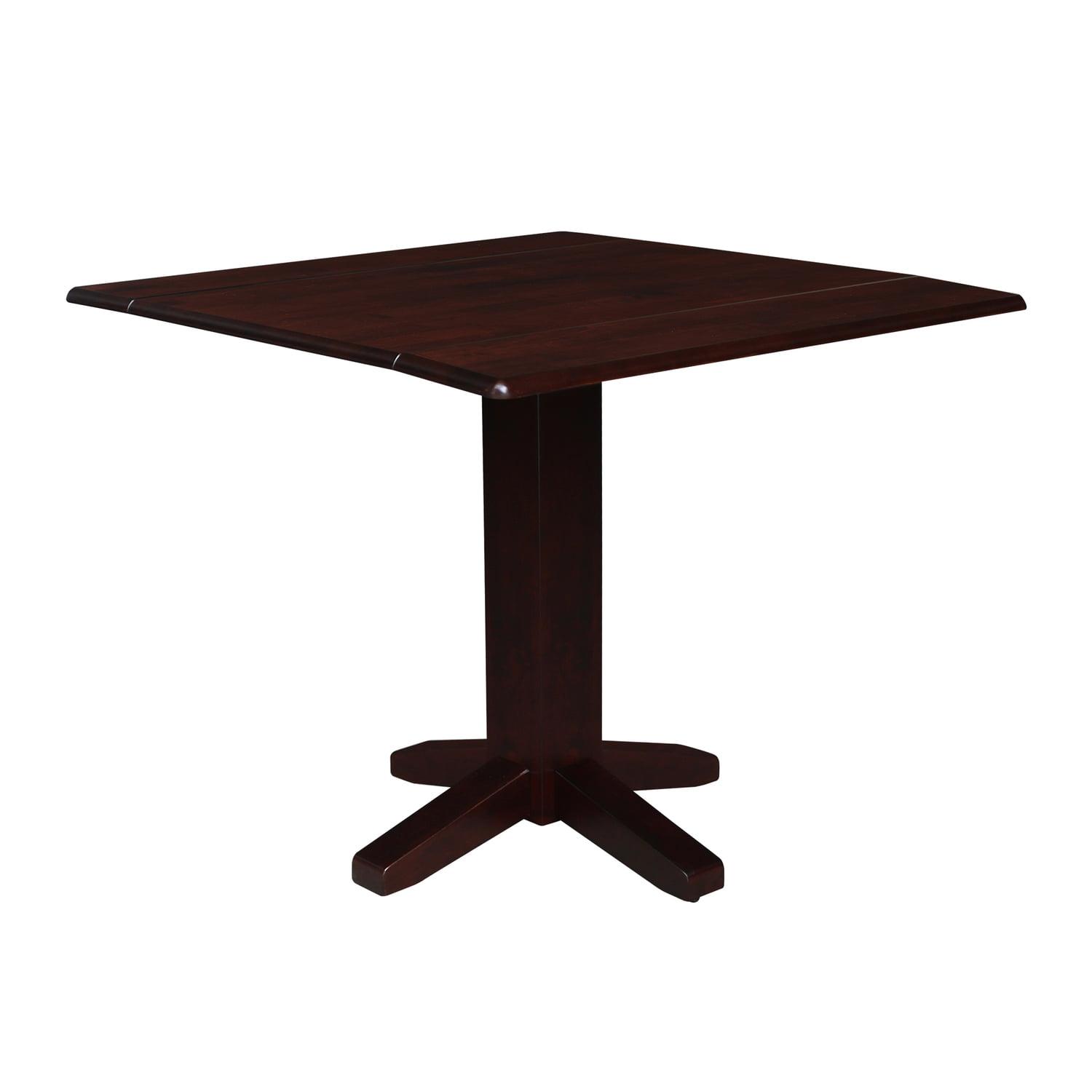 36" Sanders Square Dual Dining Table Rich Mocha - International Concepts: Solid Wood, 4-Seater Kitchen Table