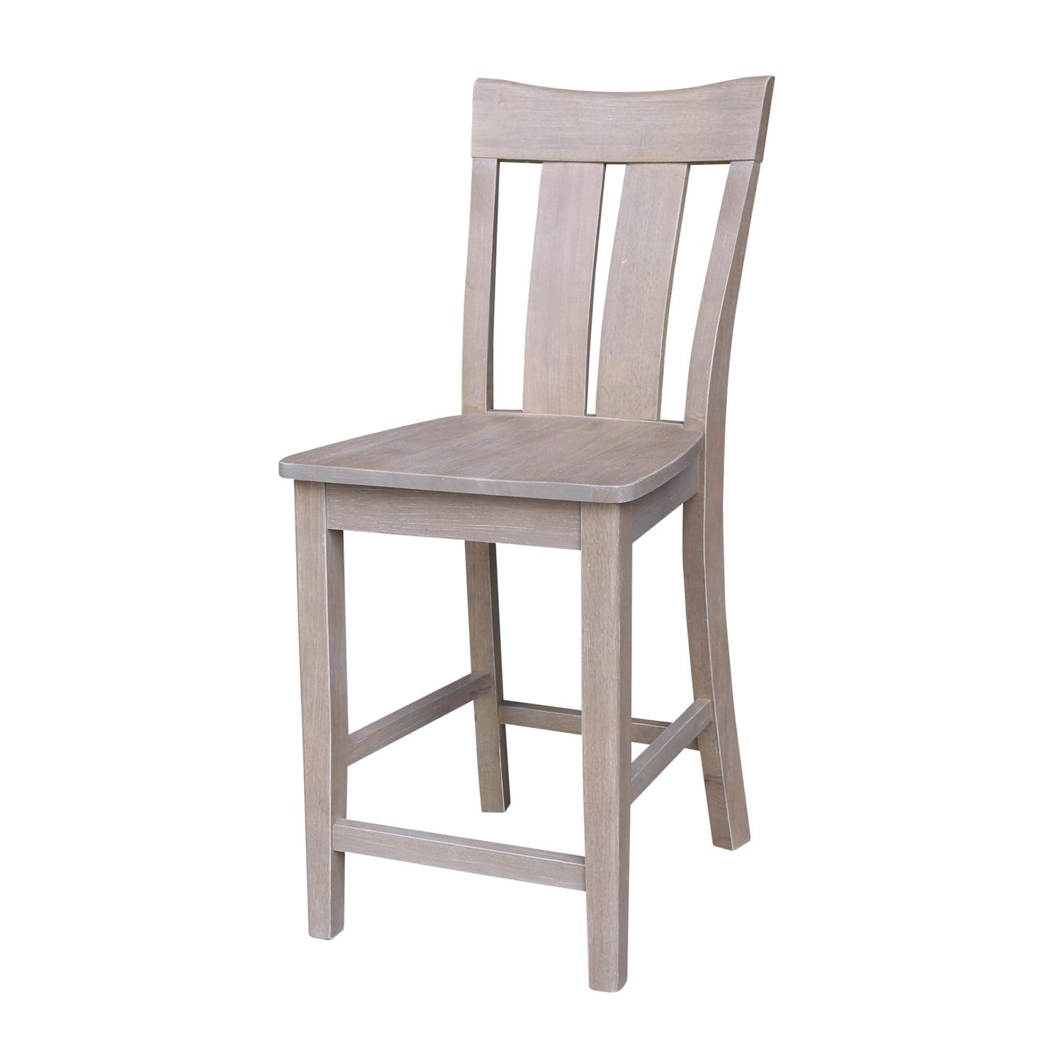 Elegant Coal & White Solid Wood Counter Stool 24" Seat Height