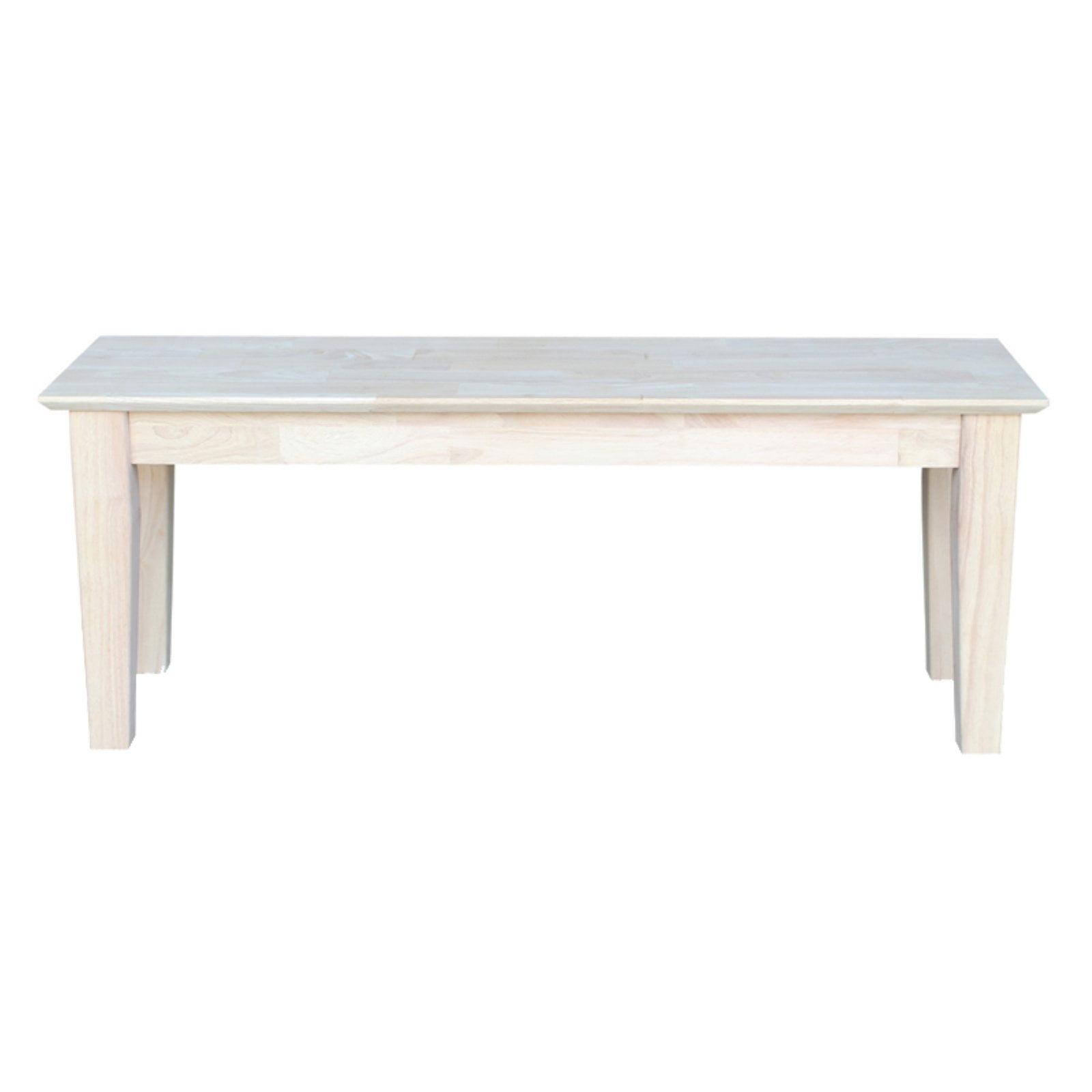 Shaker Style Bench Unfinished - International Concepts: Solid Wood, 47" Width, Seats 2