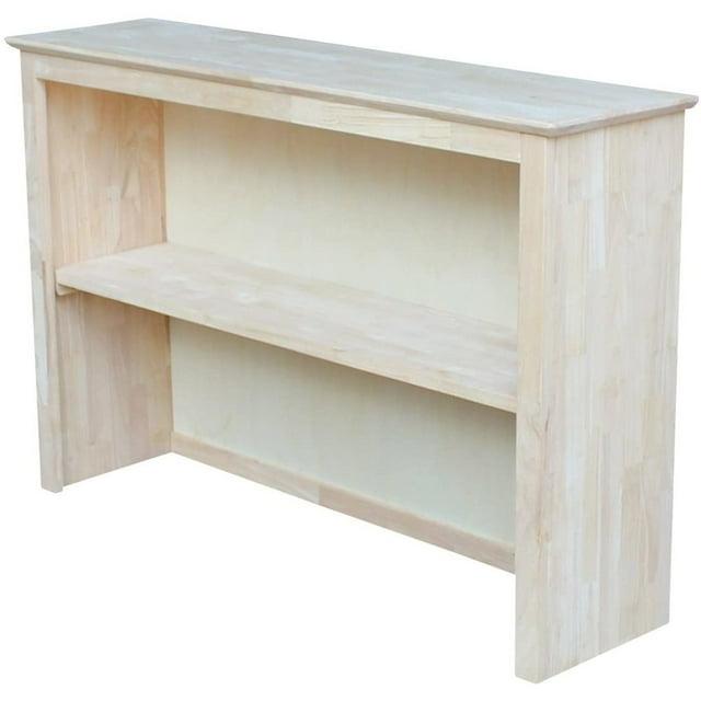 Hutch For Brooklyn Desk Unfinished - International Concepts: Hardwood, Fixed Shelf, 45"x30"