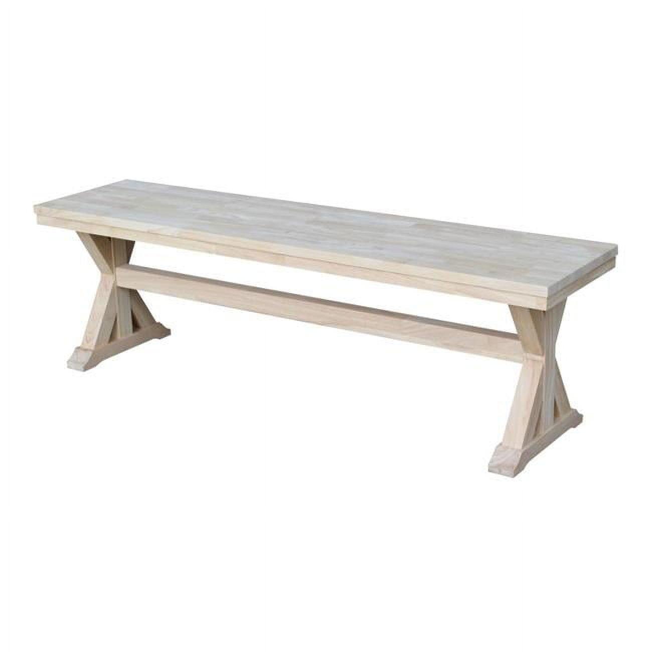 Canyon 66'' Unfinished Solid Hardwood Traditional Bench