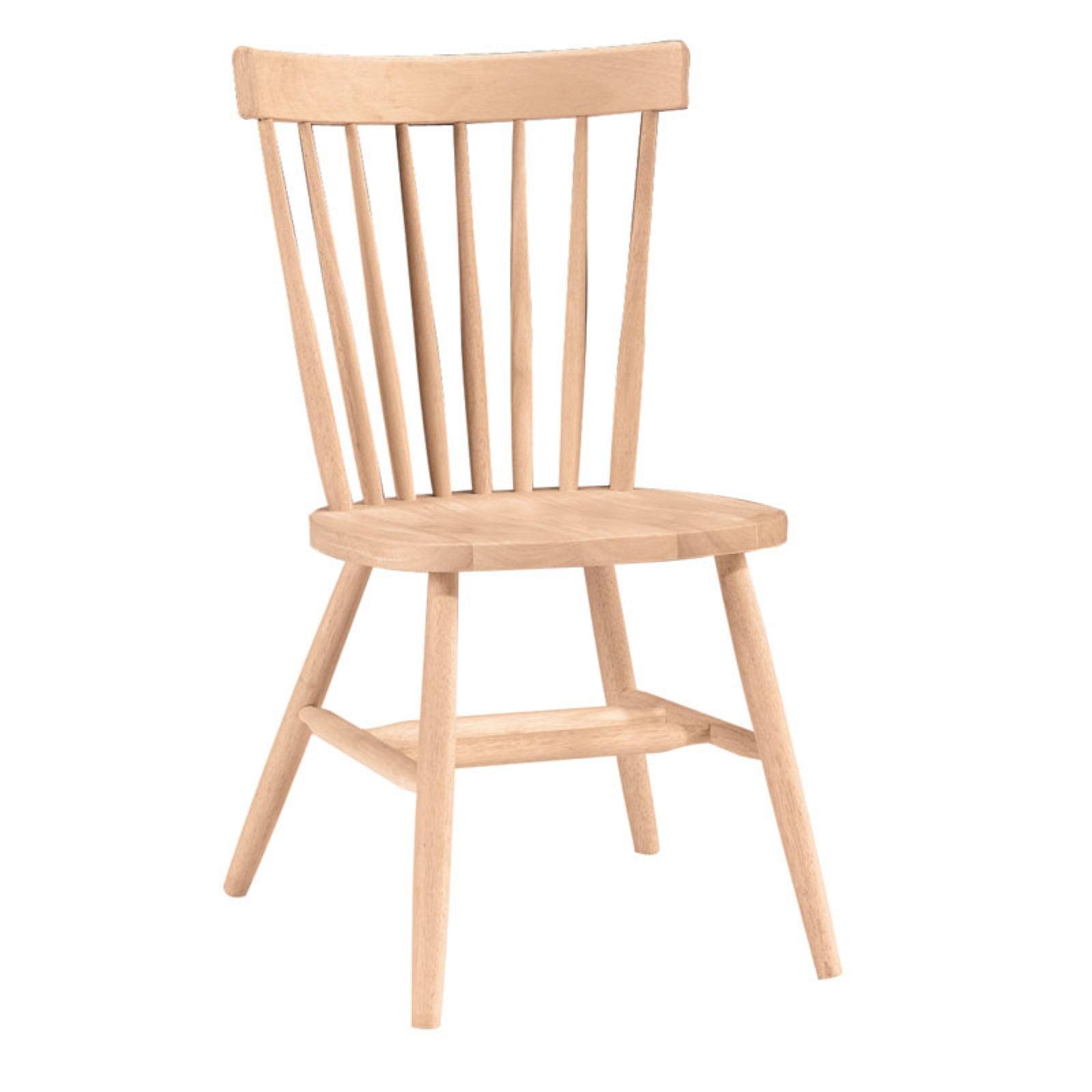 Brown Solid Wood Slat Back Side Chair, 40"