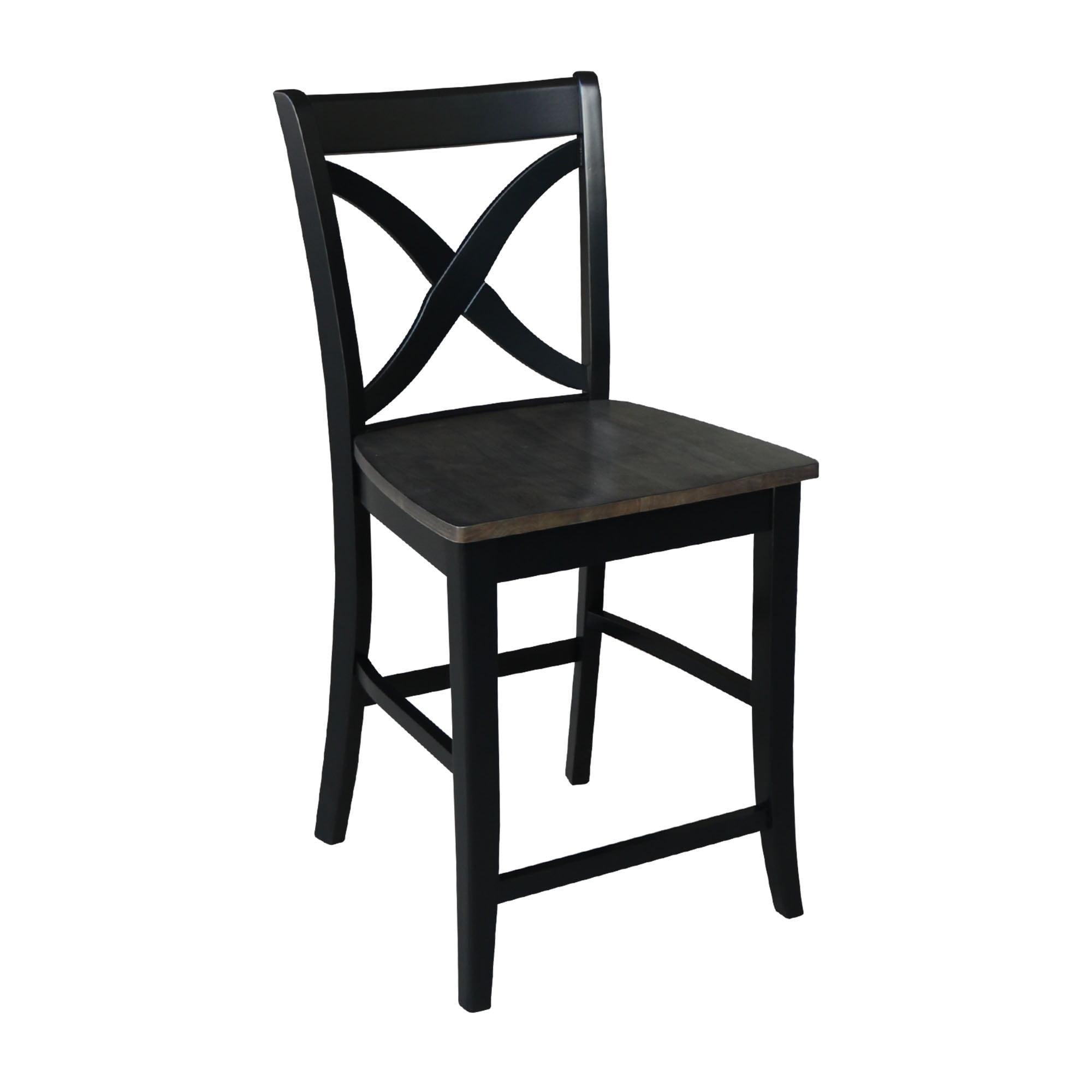 International Concepts Cosmo 24" Cross Back Counter Stool in Coal