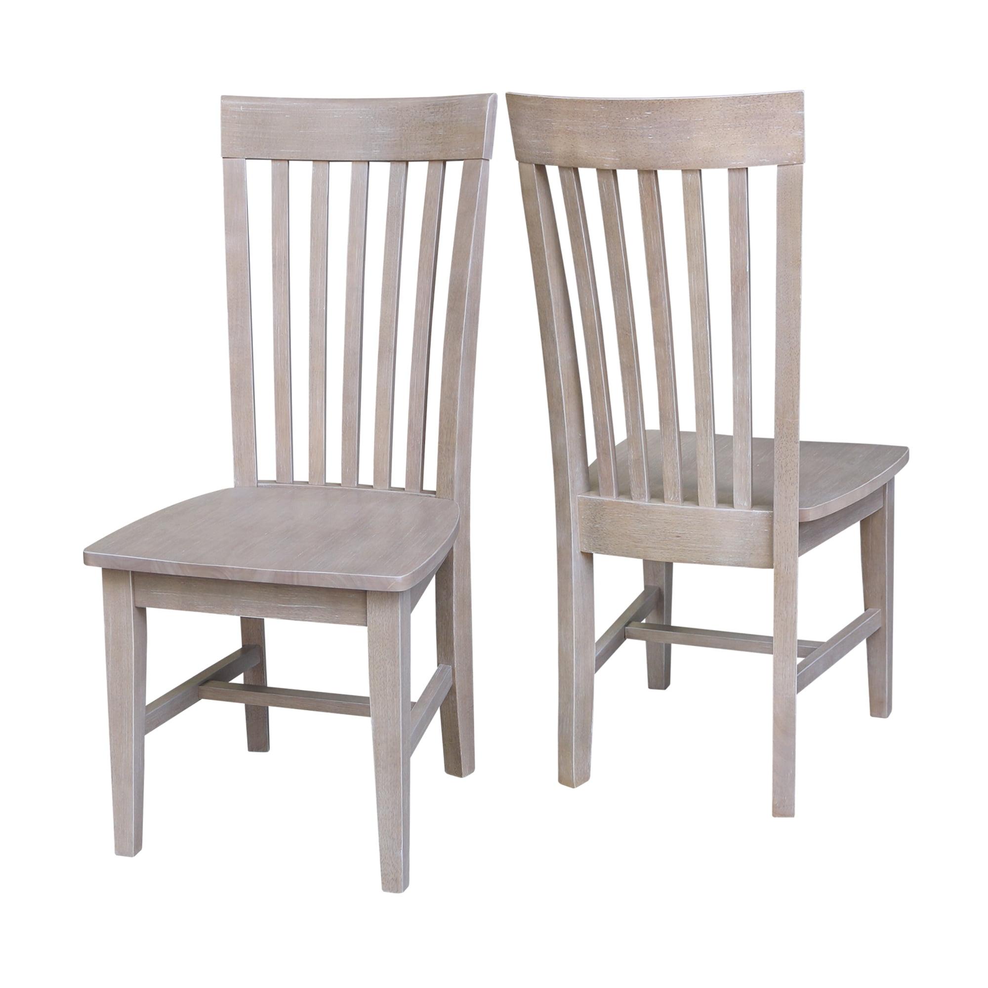 Eco-Friendly Solid Parawood High Slat Side Chair in Washed Gray Taupe