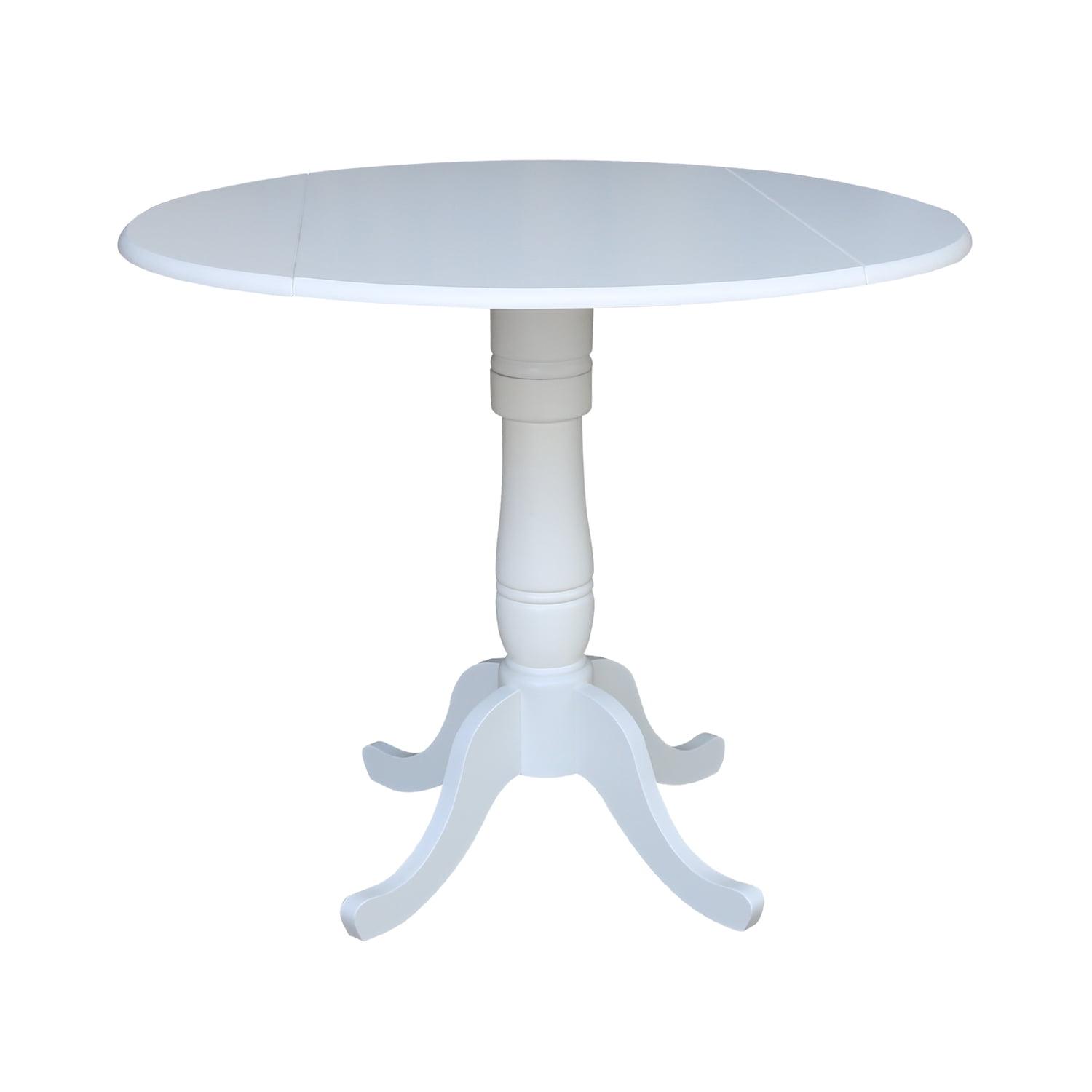 International Concepts 42 In Round dual drop Leaf Pedestal Table - 35.5  inchesH
