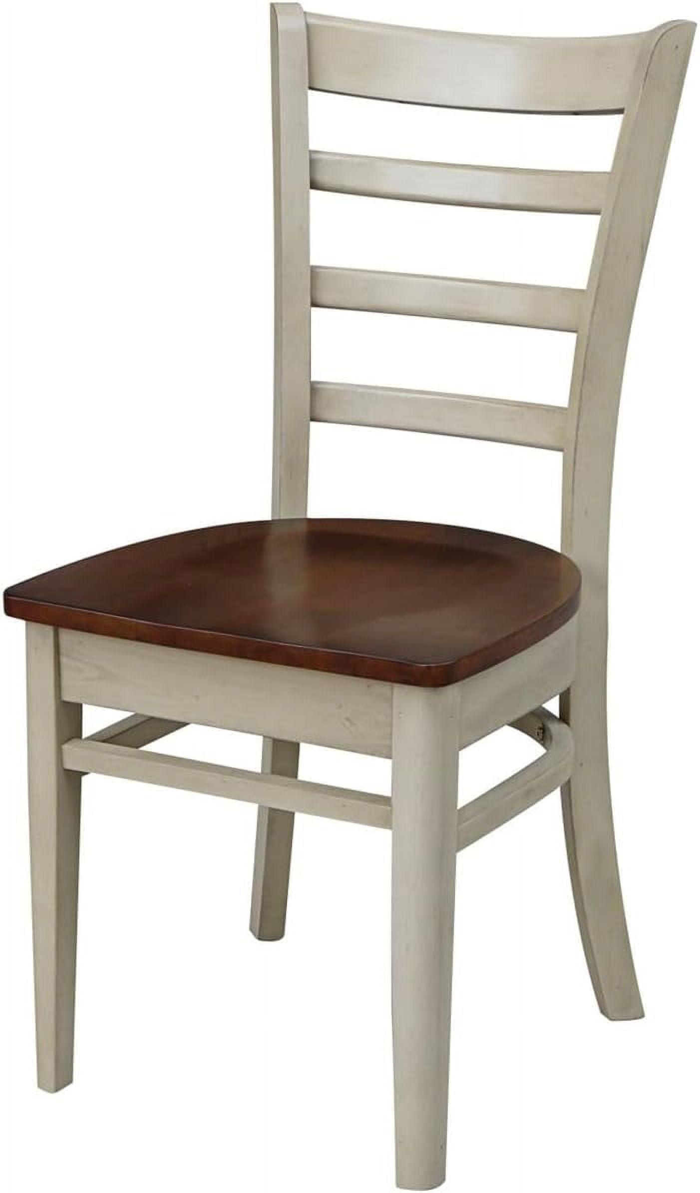 Antiqued Almond & Espresso Ladderback Solid Wood Side Chair