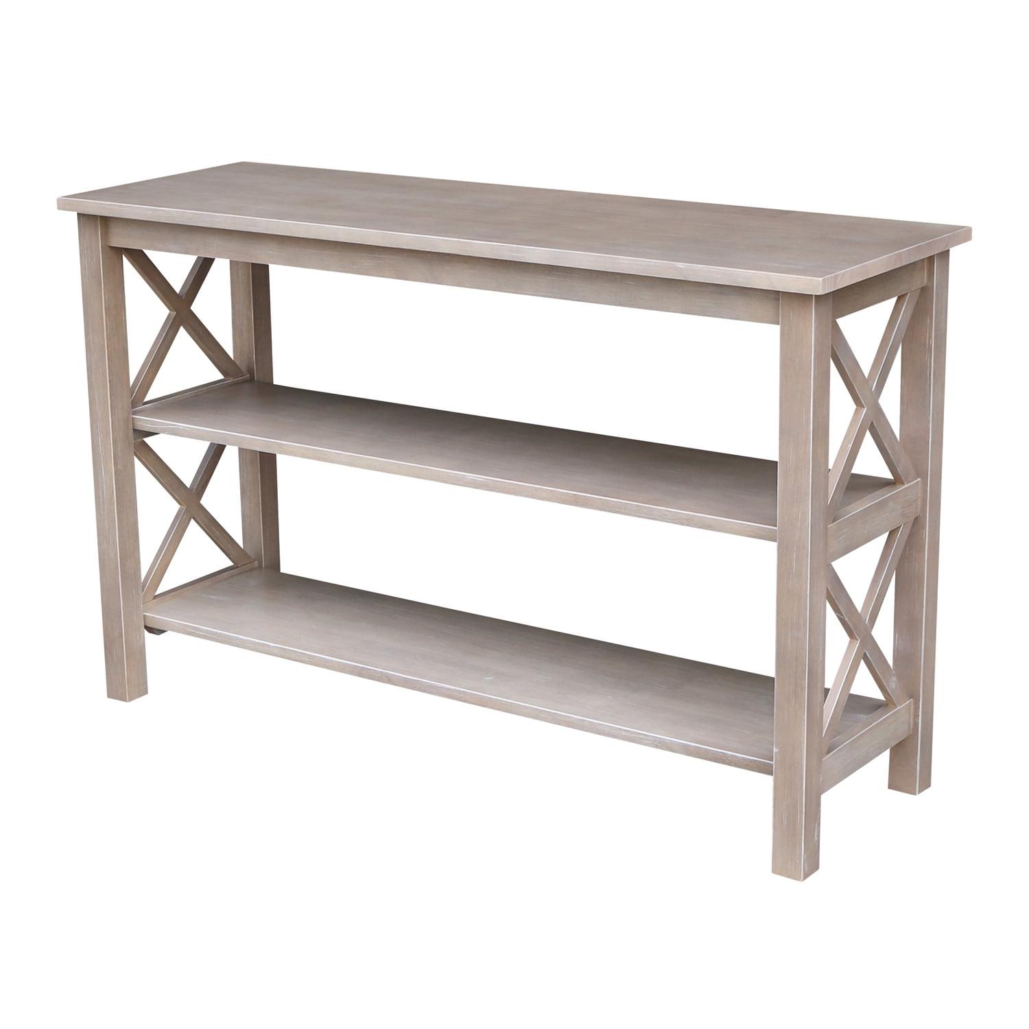 Hampton Console Table Washed Gray/Taupe - International Concepts: Solid Wood, Entryway, Foyer, Sofa Table