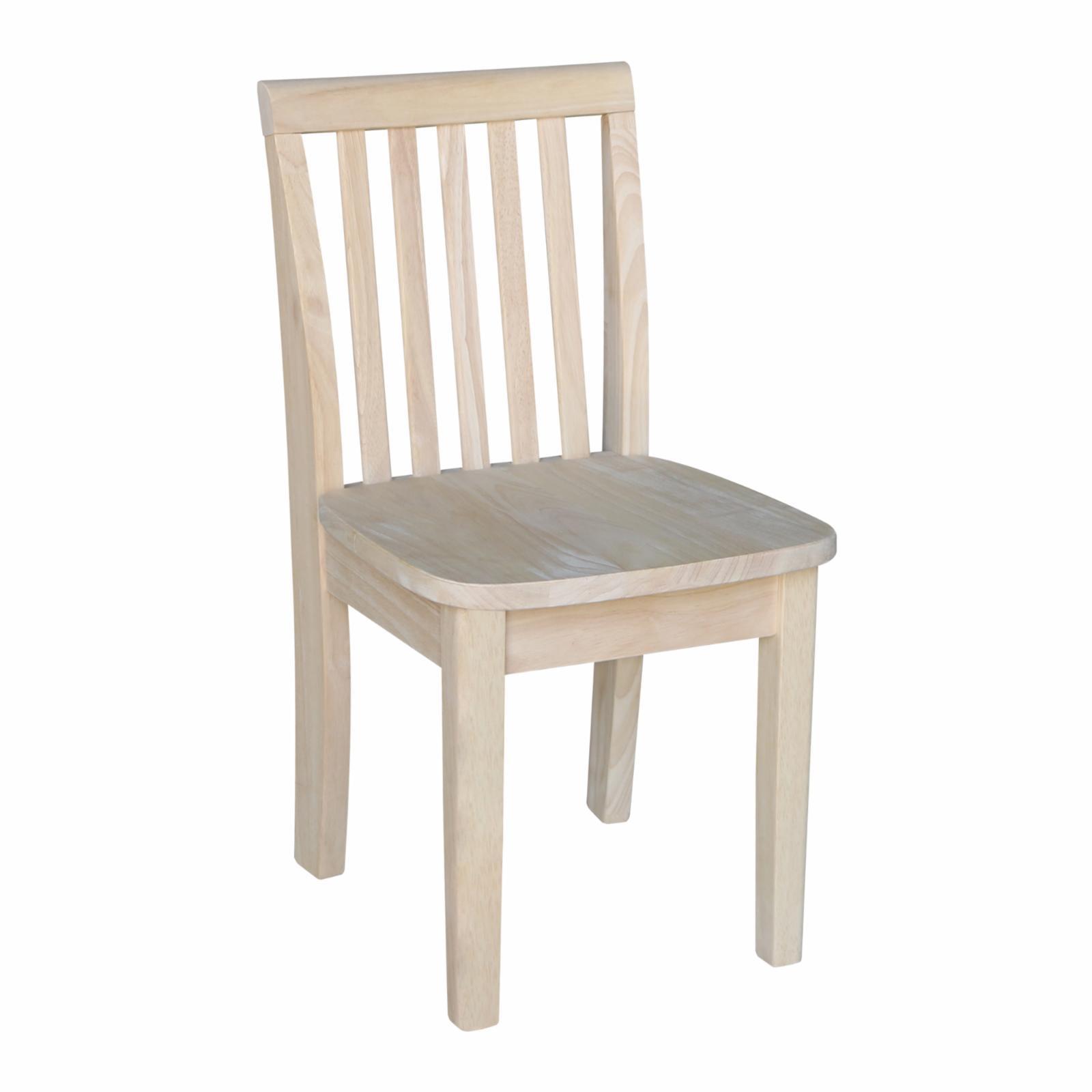 Eco-Friendly Traditional Parawood Mission Kids' Chairs, Unfinished - Set of 2