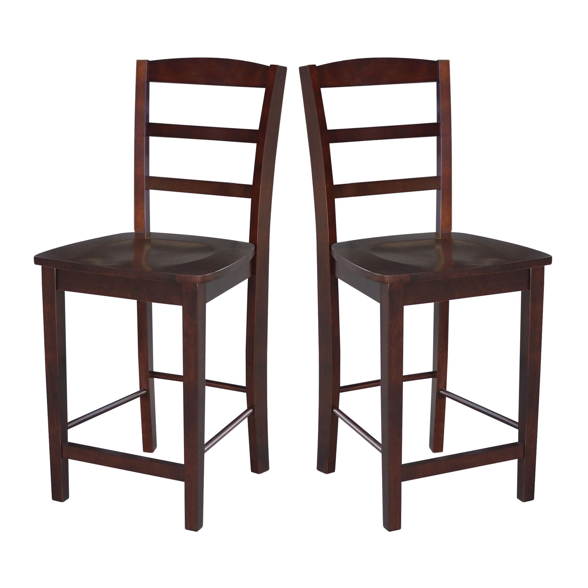 Madrid Contemporary Solid Wood Counter Stool in Rich Mocha