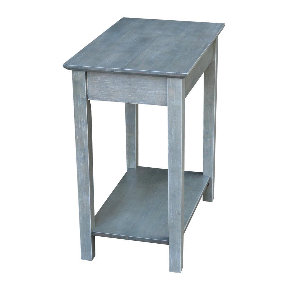 International Concepts Narrow End Table Black: Sleek Design with Drawer & Fixed Shelf for Living Room