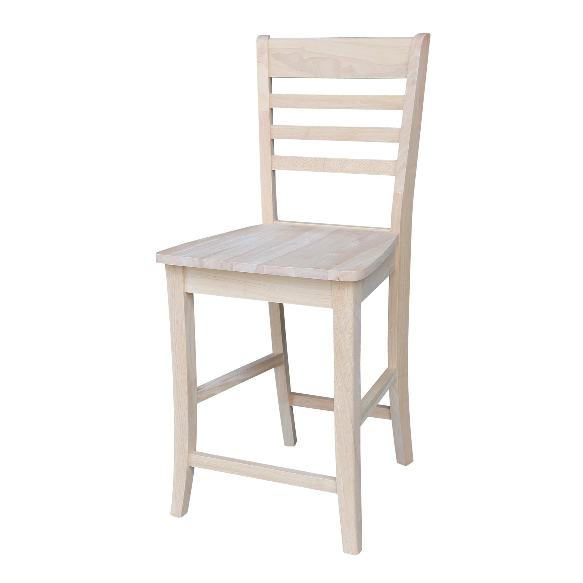 Roma 24-Inch Unfinished Solid Wood Counter Stool