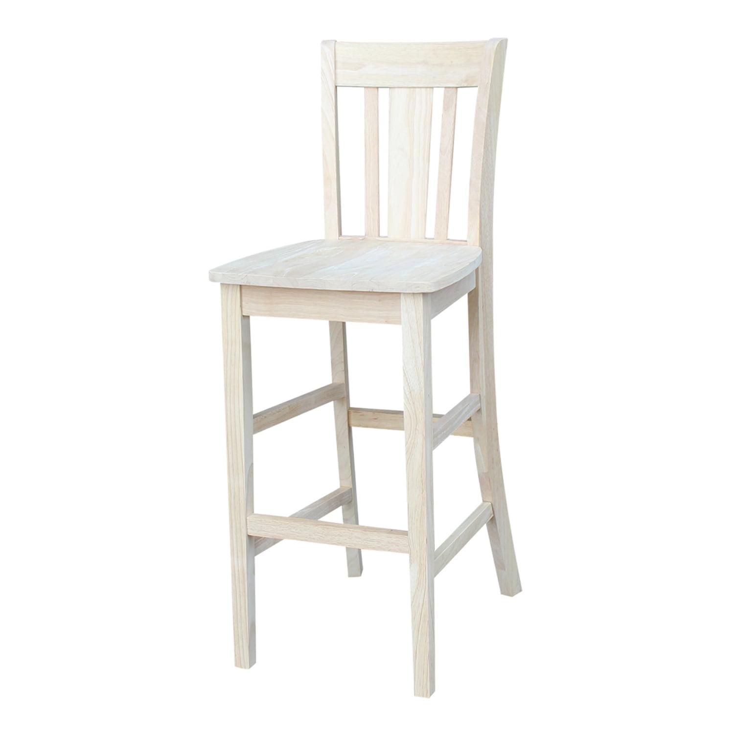 San Remo 30-Inch Unfinished Solid Wood Traditional Bar Stool