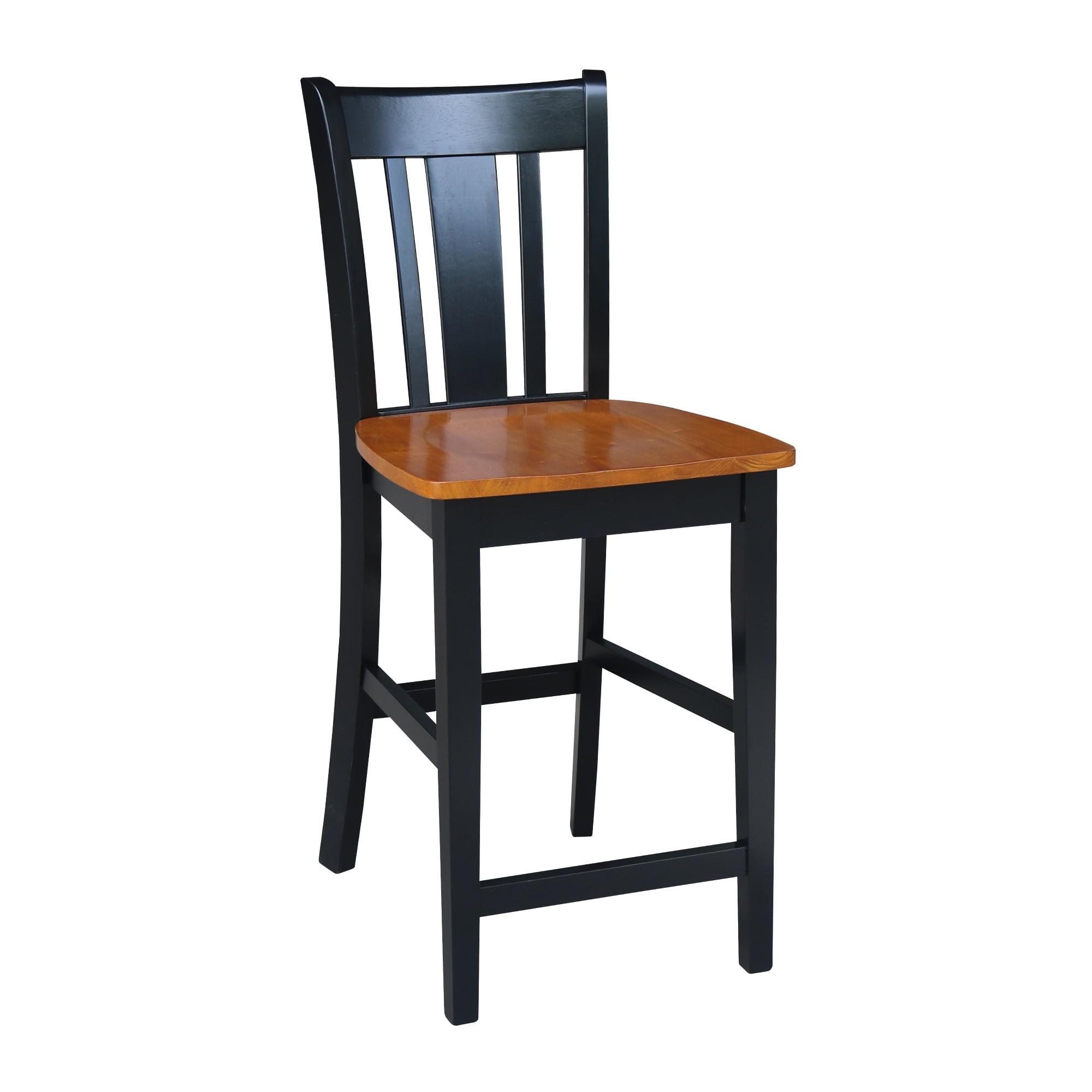 San Remo Black and Cherry Wood Counter Stool