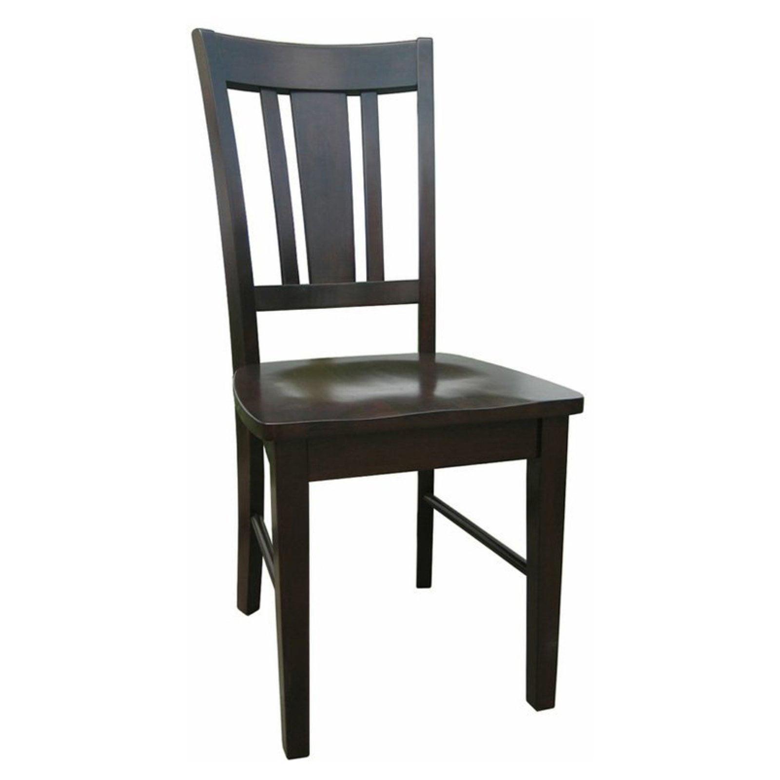 San Remo High Slat Back Solid Parawood Side Chair in Rich Mocha