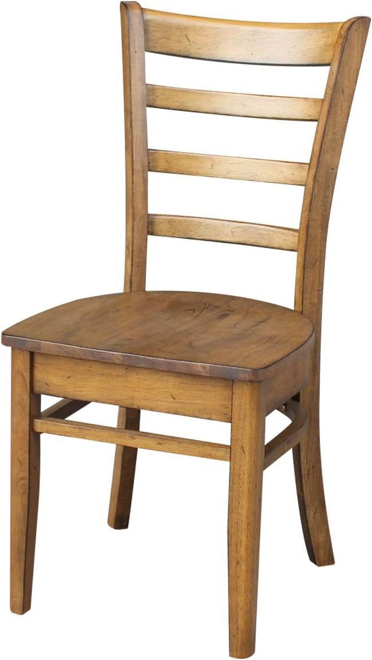 Set of 2 High Slat Ladderback Side Chairs in Distressed Oak