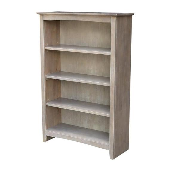 48" Shaker Bookshelf Washed Gray/Taupe - International Concepts: Solid Wood, 3-Shelf Storage