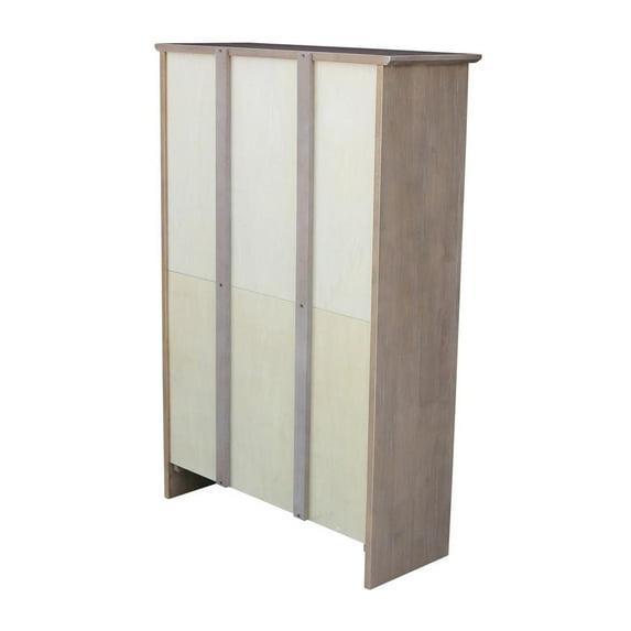 48" Shaker Bookshelf Washed Gray/Taupe - International Concepts: Solid Wood, 3-Shelf Storage